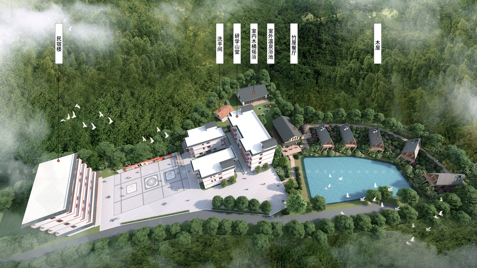 新中式风格建筑SU模型下载【ID:1187285111】