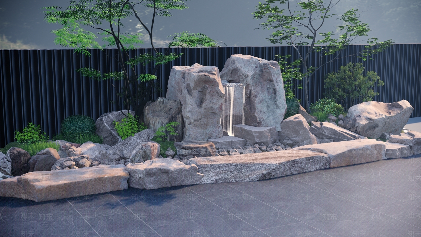 新中式日式石头SU模型下载【ID:1187295105】