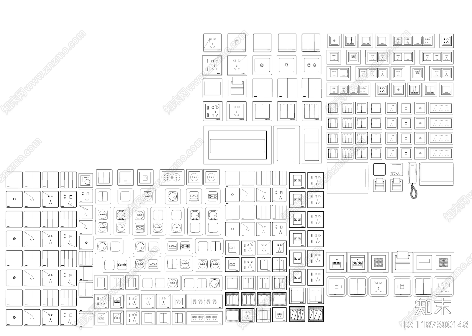 现代家装图库施工图下载【ID:1187300148】
