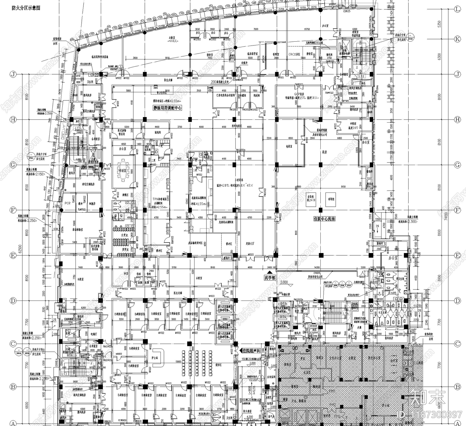 现代医院建筑cad施工图下载【ID:1187300397】