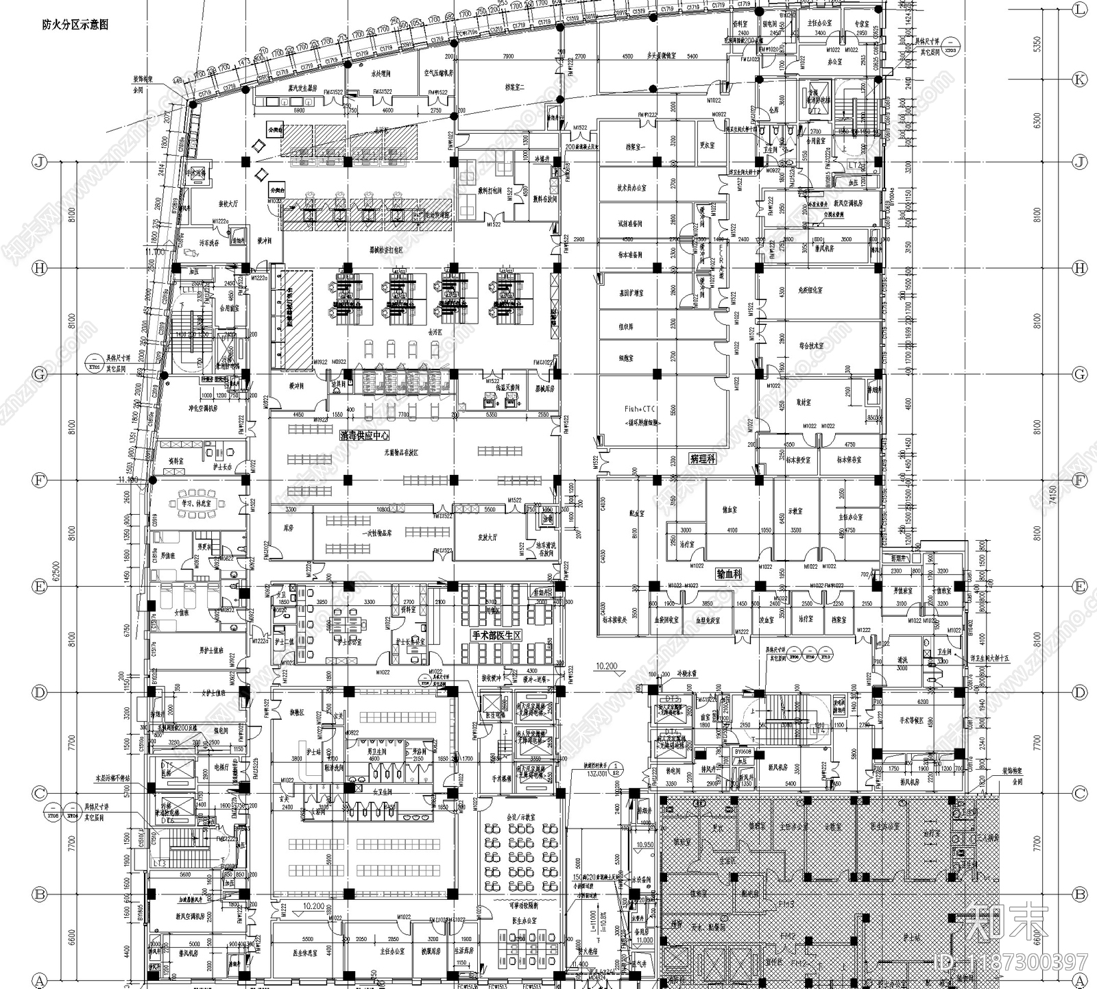 现代医院建筑cad施工图下载【ID:1187300397】