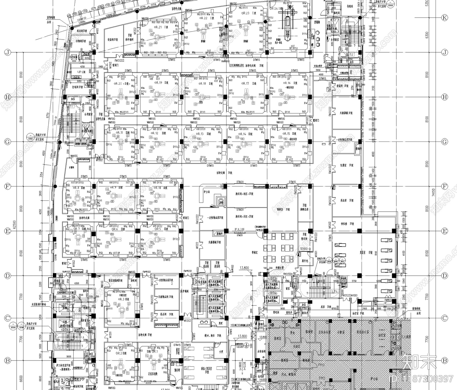 现代医院建筑cad施工图下载【ID:1187300397】