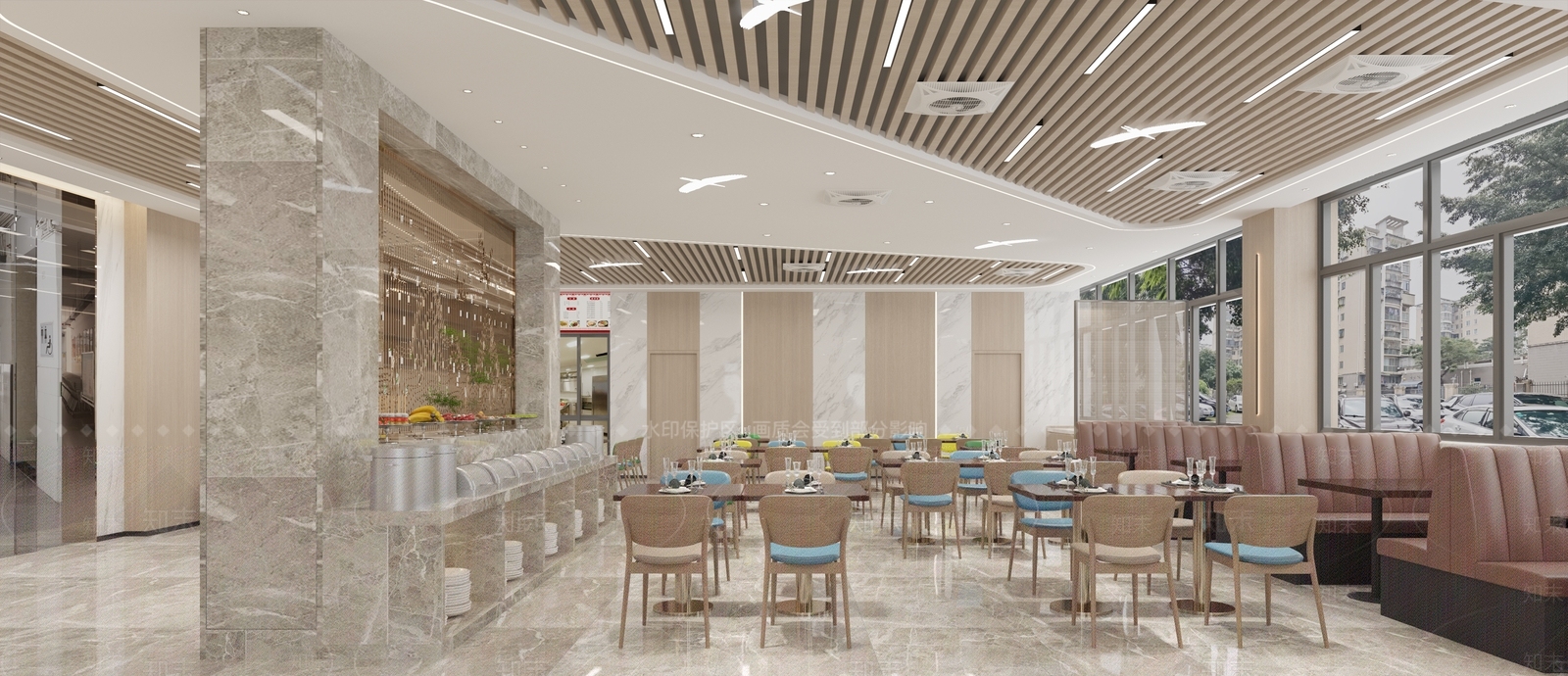 新中式自助餐厅3D模型下载【ID:1187301020】