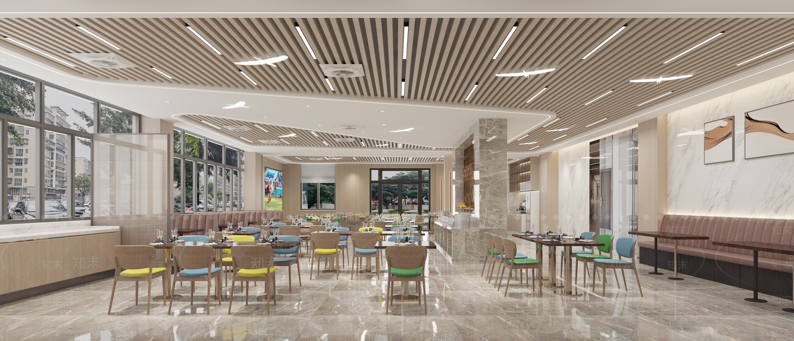 新中式自助餐厅3D模型下载【ID:1187301020】