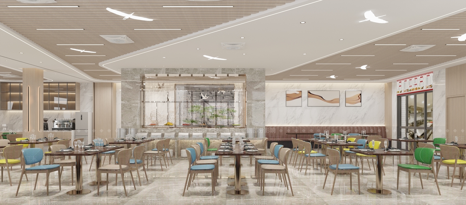 新中式自助餐厅3D模型下载【ID:1187301020】