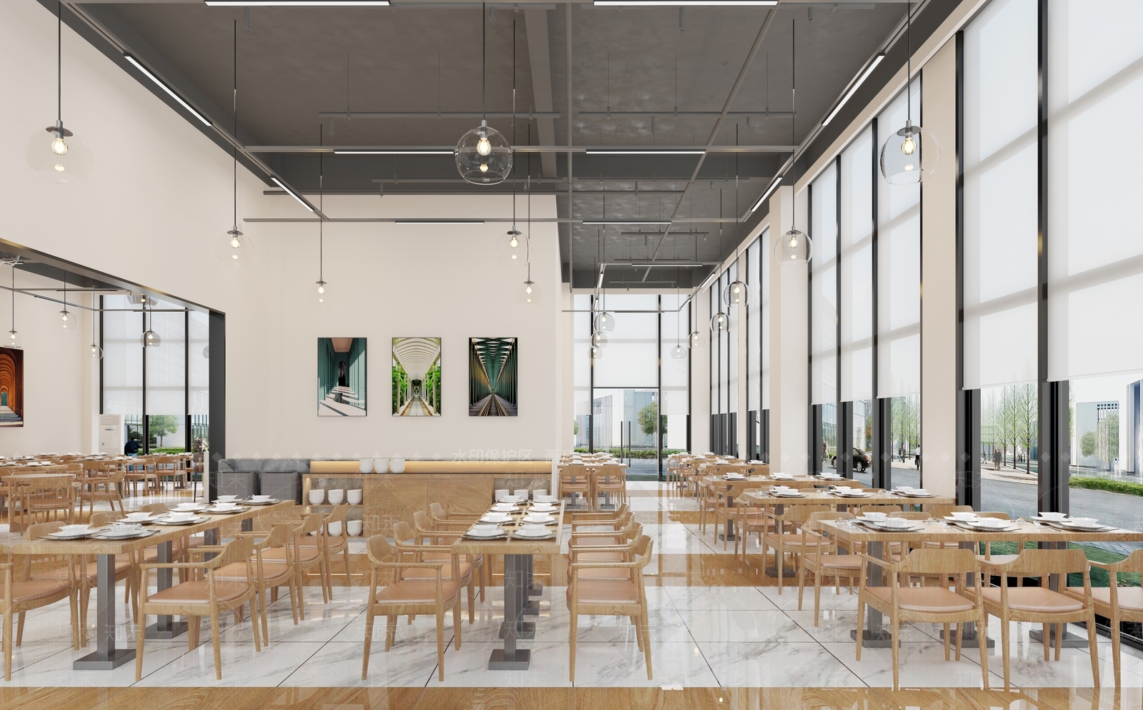 现代食堂3D模型下载【ID:1187301756】