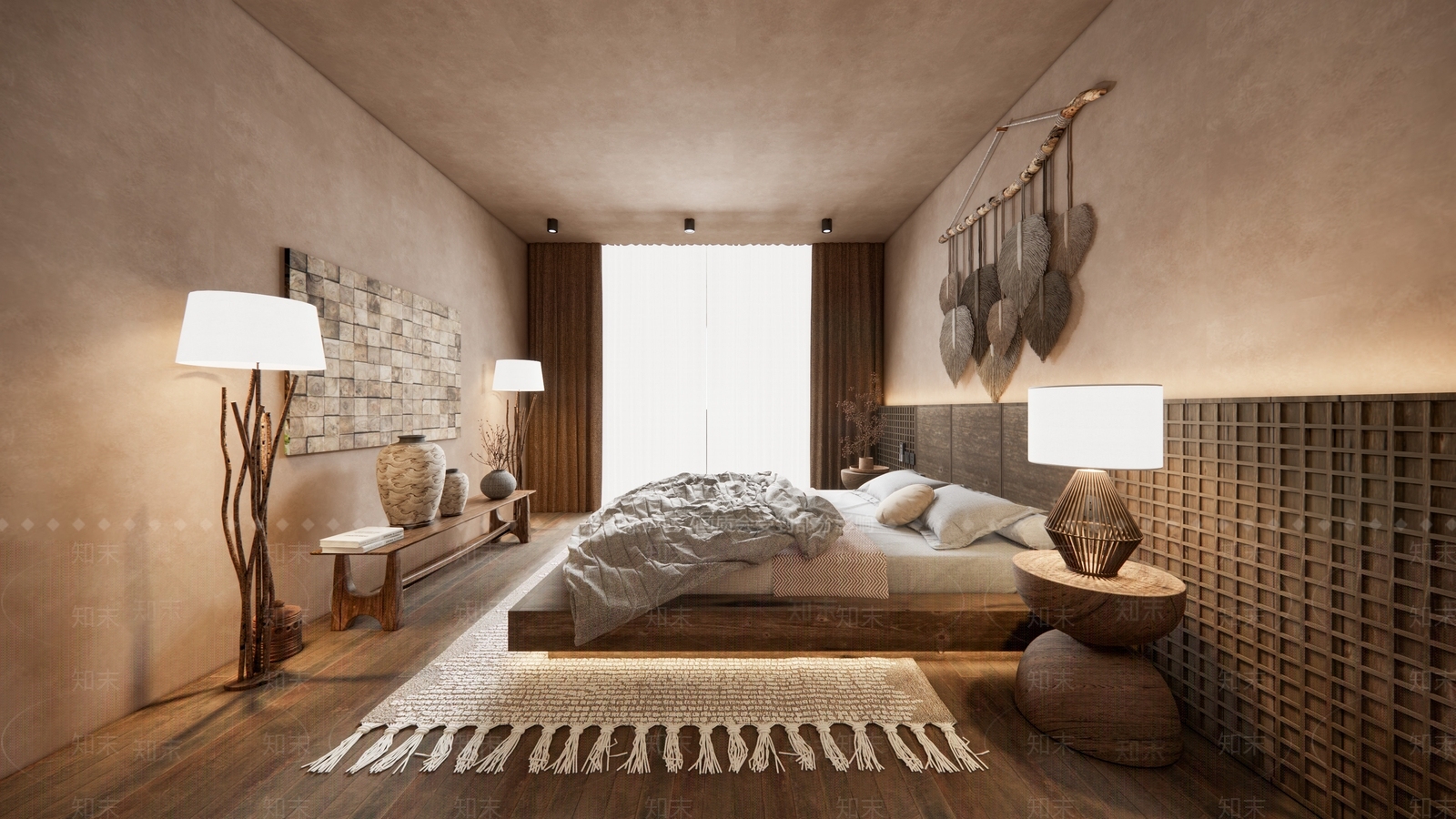 侘寂民宿客房SU模型下载【ID:1187303218】