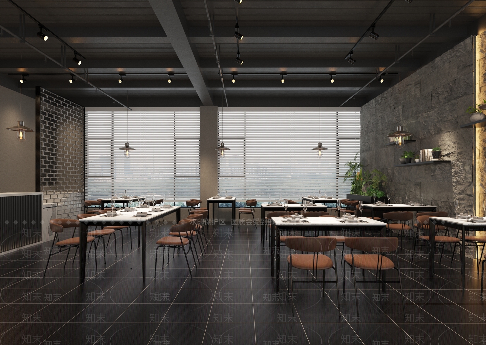 工业西餐厅3D模型下载【ID:1187303667】