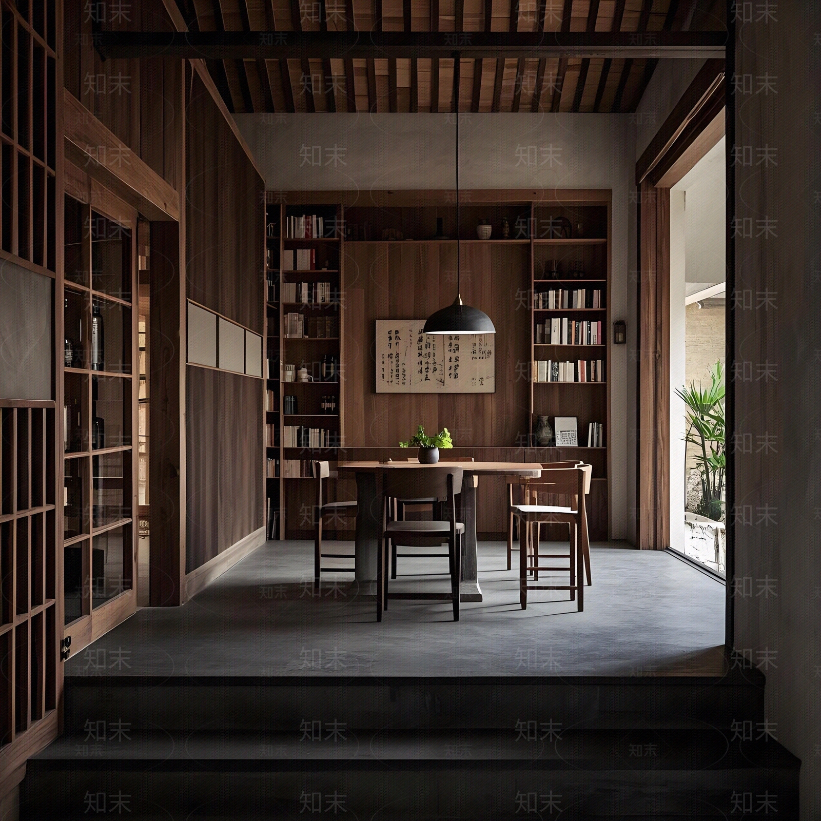 新中式客厅贴图下载【ID:1187304042】