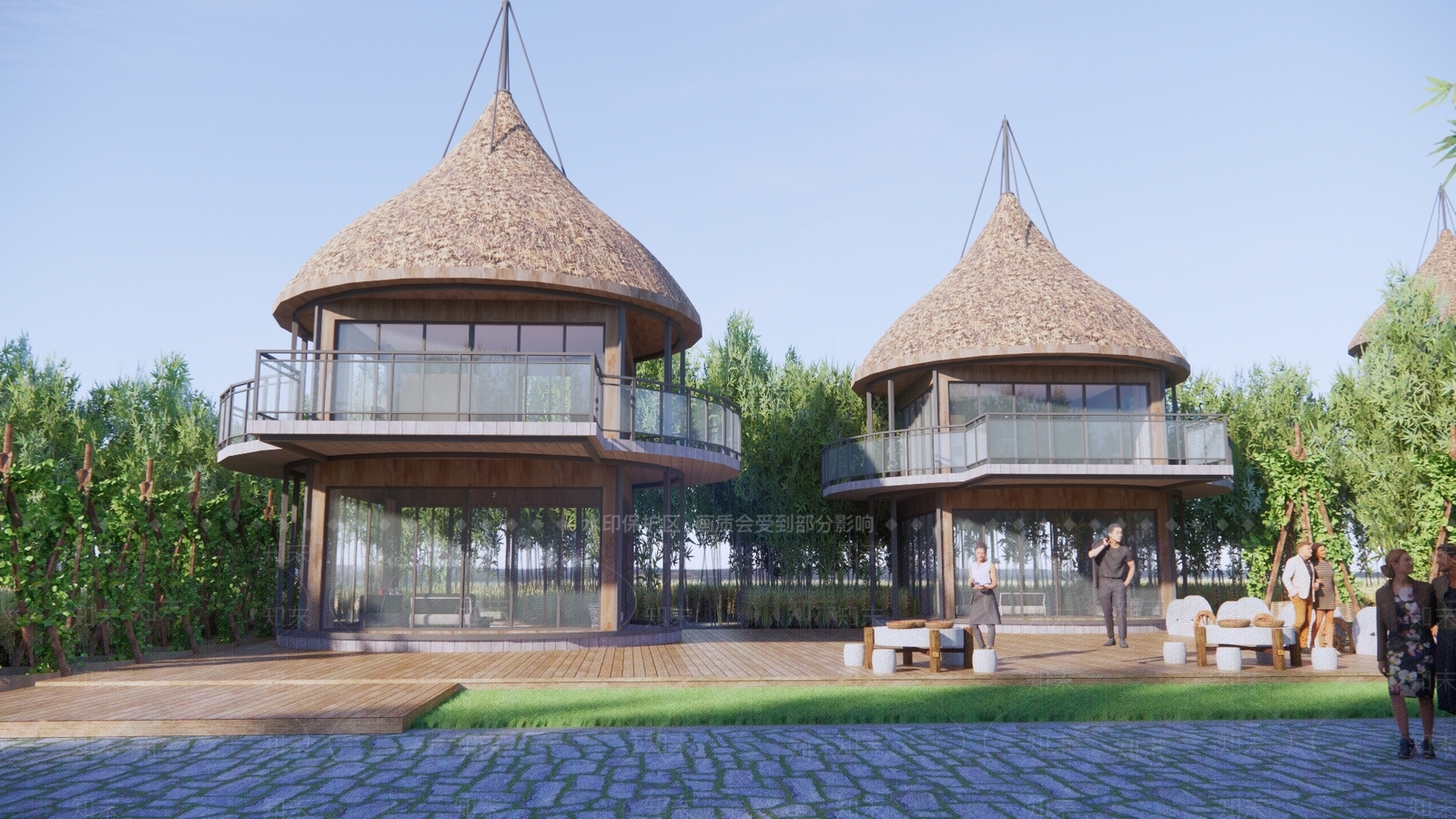 现代新中式民宿3D模型下载【ID:1187309293】