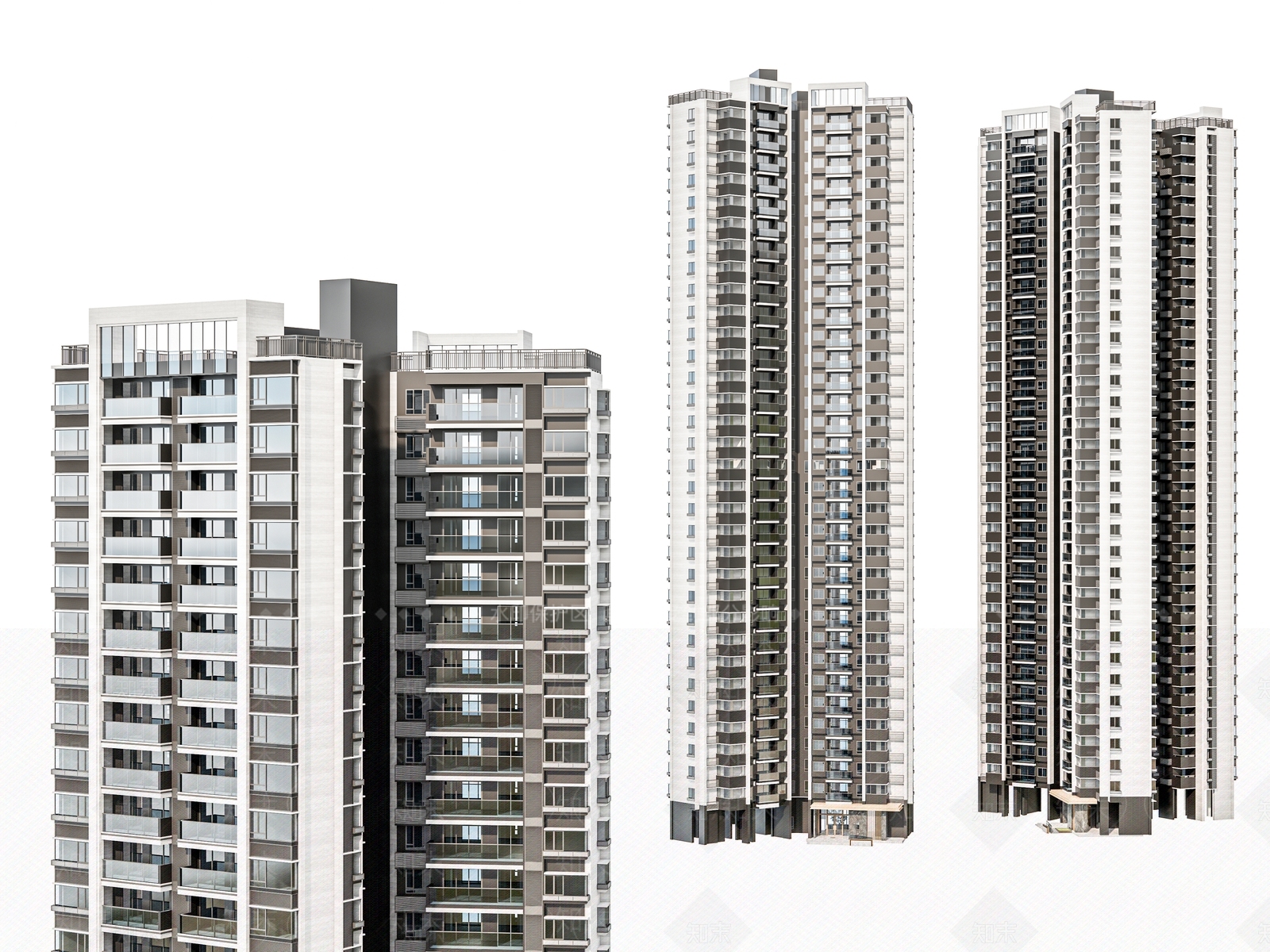 现代多层住宅SU模型下载【ID:1187316177】