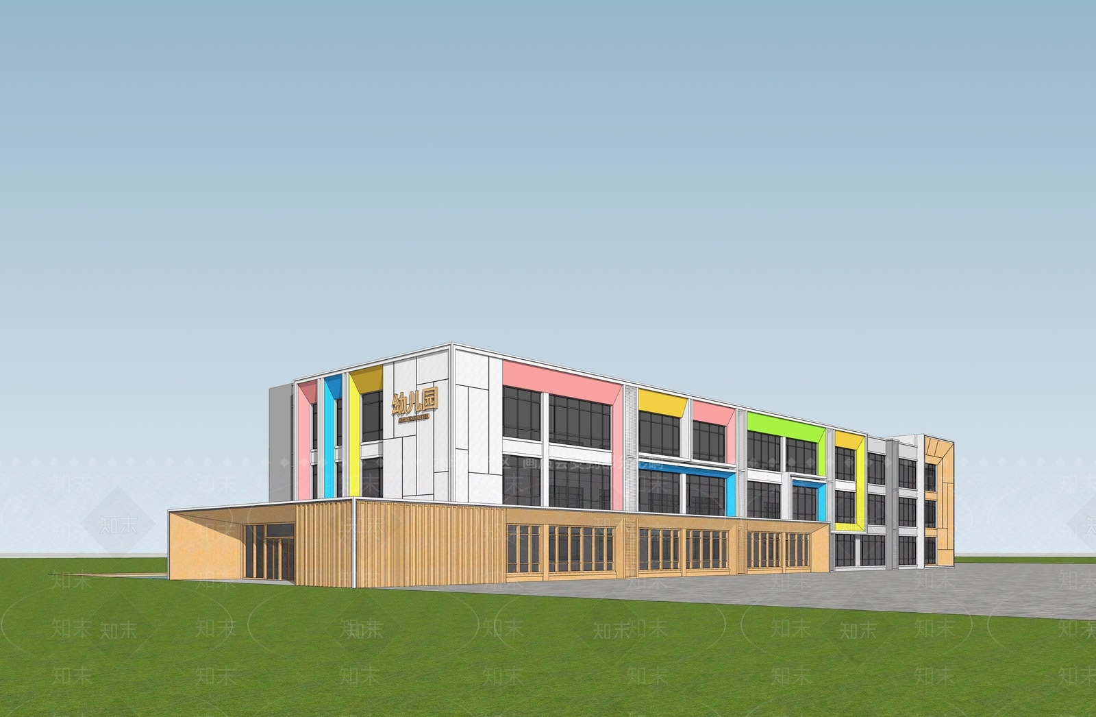现代小公建SU模型下载【ID:1187317345】