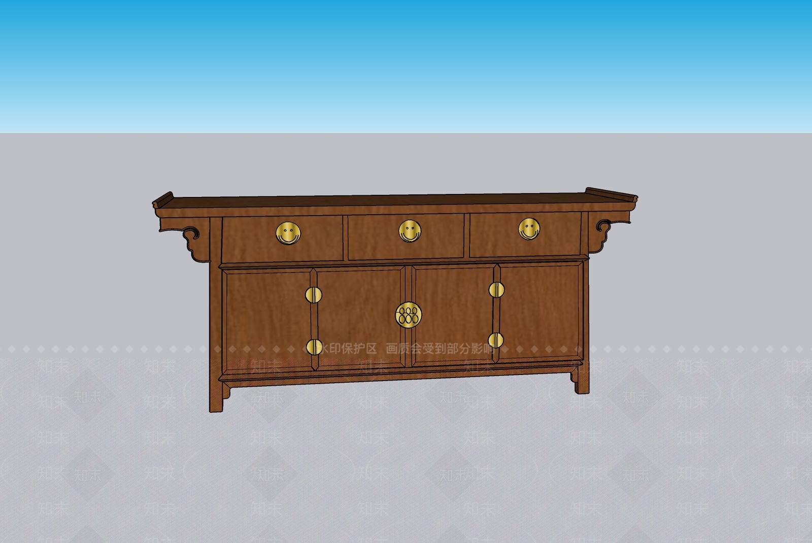 新中式中式储物柜SU模型下载【ID:1187319708】