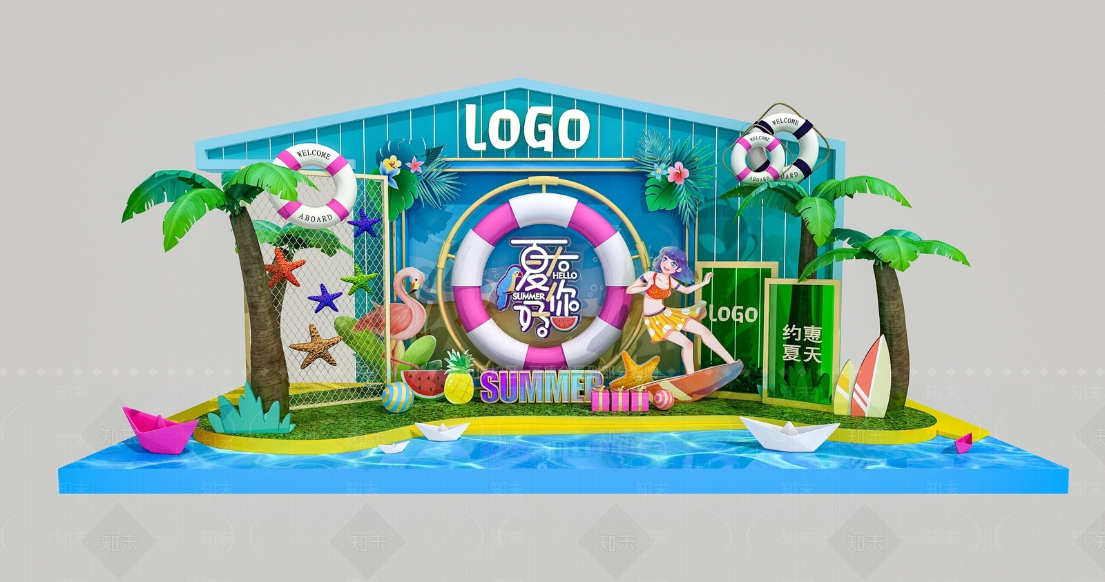 现代美陈3D模型下载【ID:1187320574】