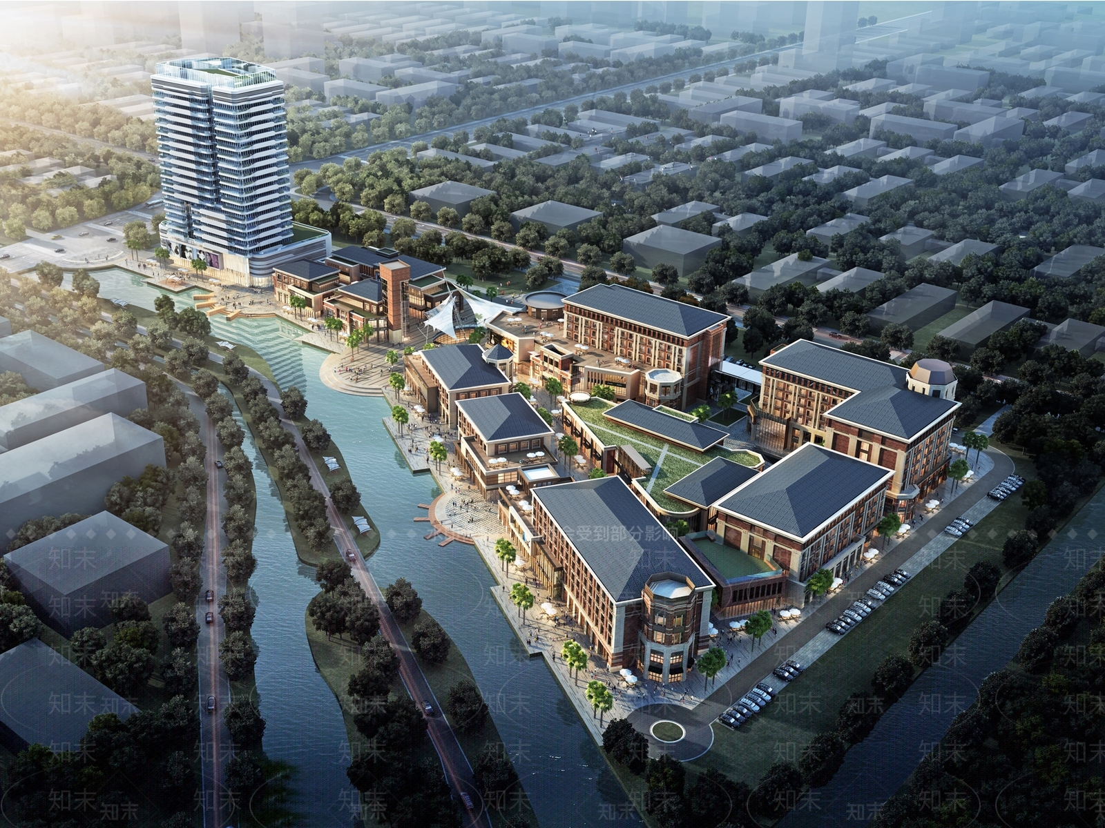 欧式复古商业街SU模型下载【ID:1187321136】