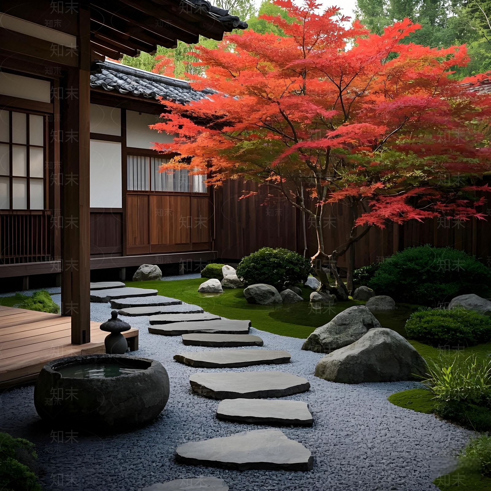 禅意小区外景贴图下载【ID:1187322670】