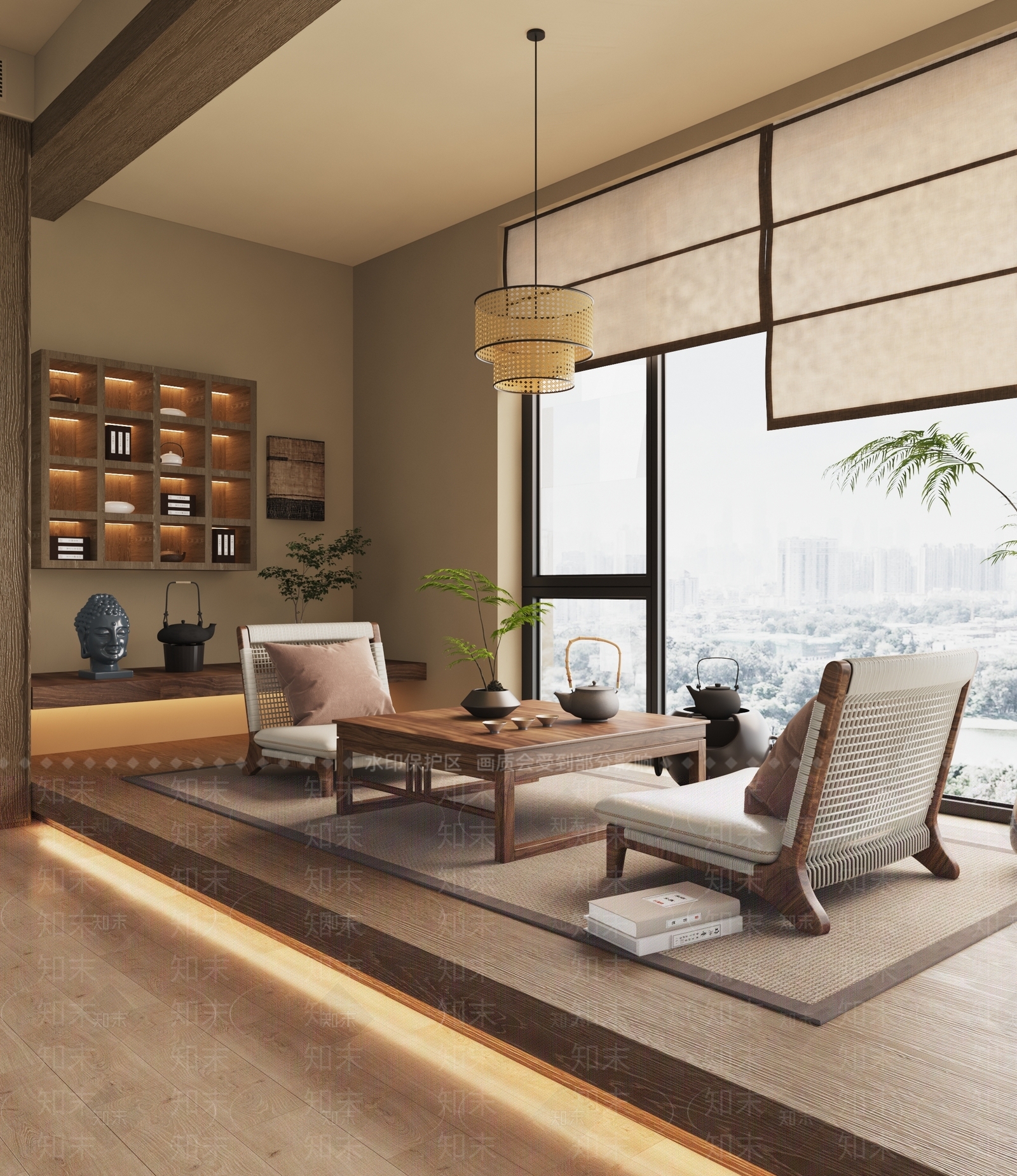 新中式中式茶室SU模型下载【ID:1187325106】