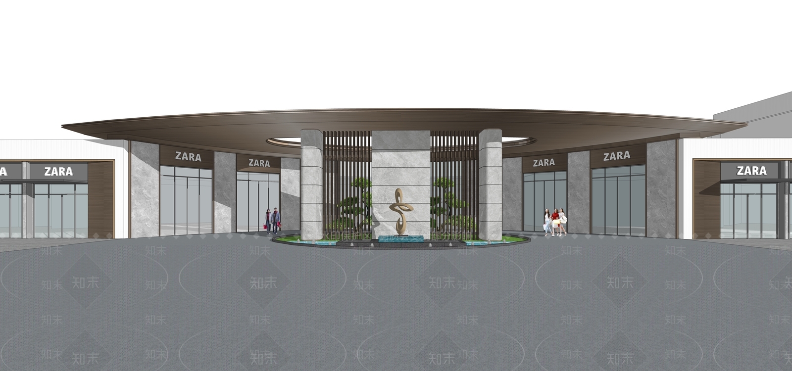 现代小区建筑SU模型下载【ID:1187327954】