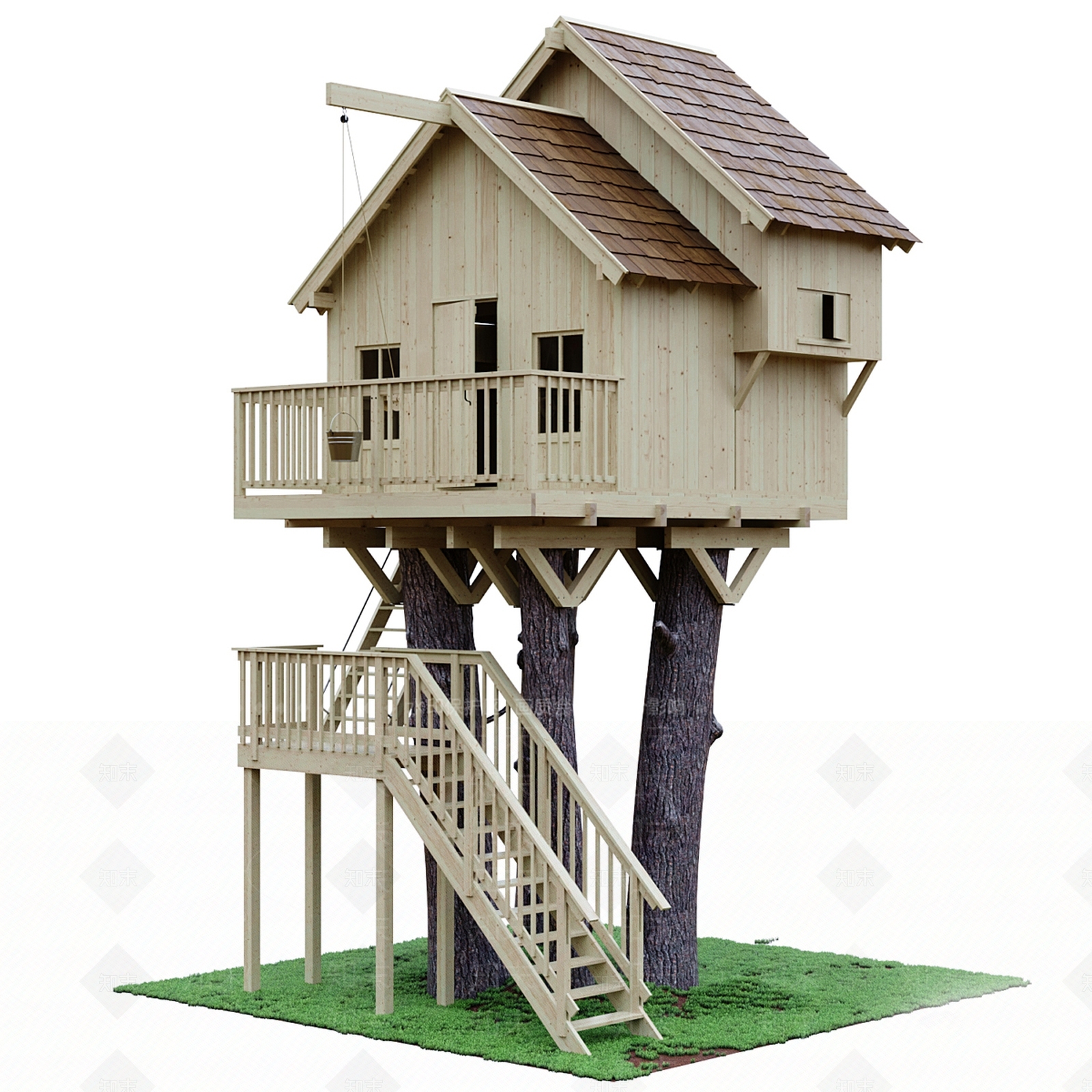 现代新中式其他住宅外观3D模型下载【ID:1187329286】