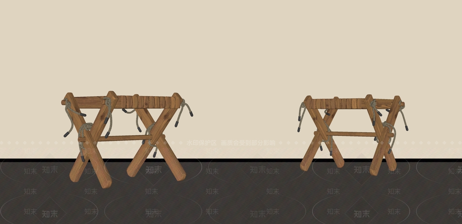 中古侘寂其他凳子SU模型下载【ID:1187331413】