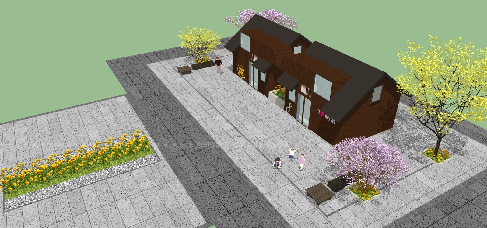 现代新中式其他景观小建筑SU模型下载【ID:1187331866】