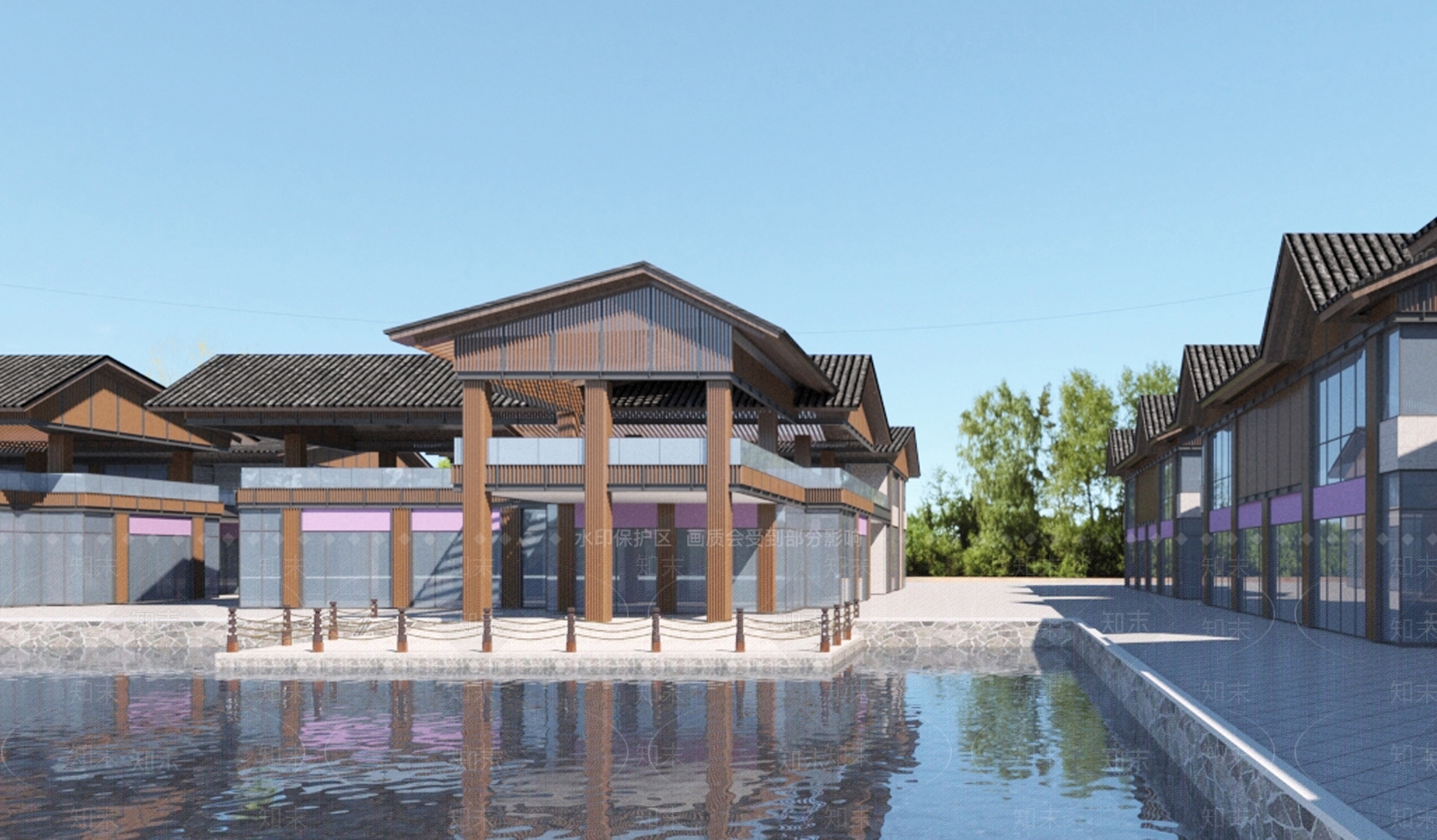 新中式中古商业街3D模型下载【ID:1187338575】