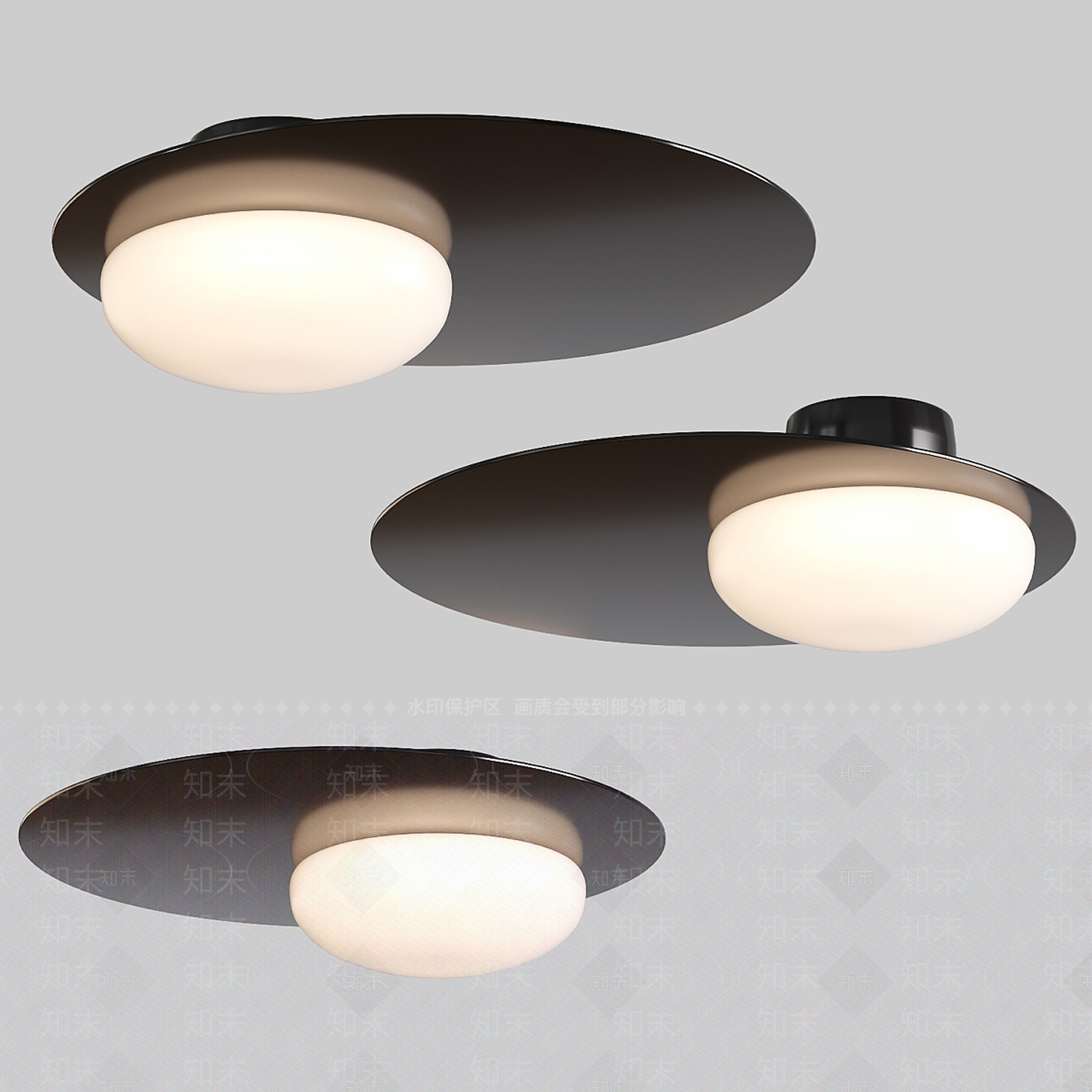 新中式现代吸顶灯3D模型下载【ID:1187339475】