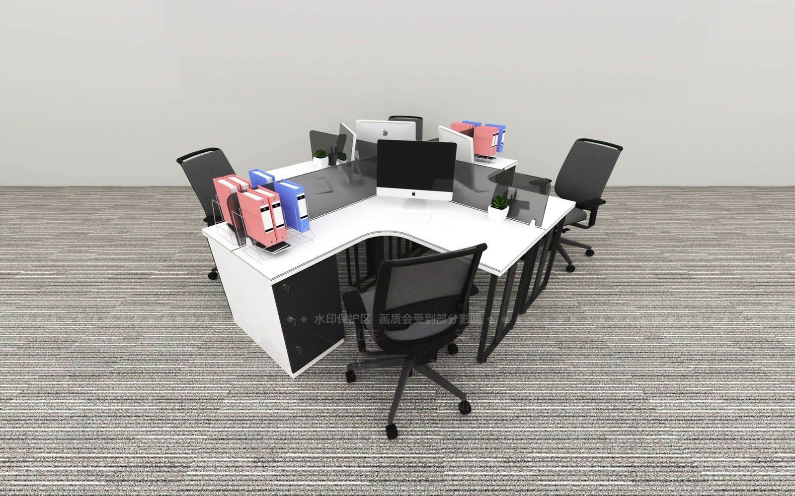 现代办公桌椅3D模型下载【ID:1187344481】