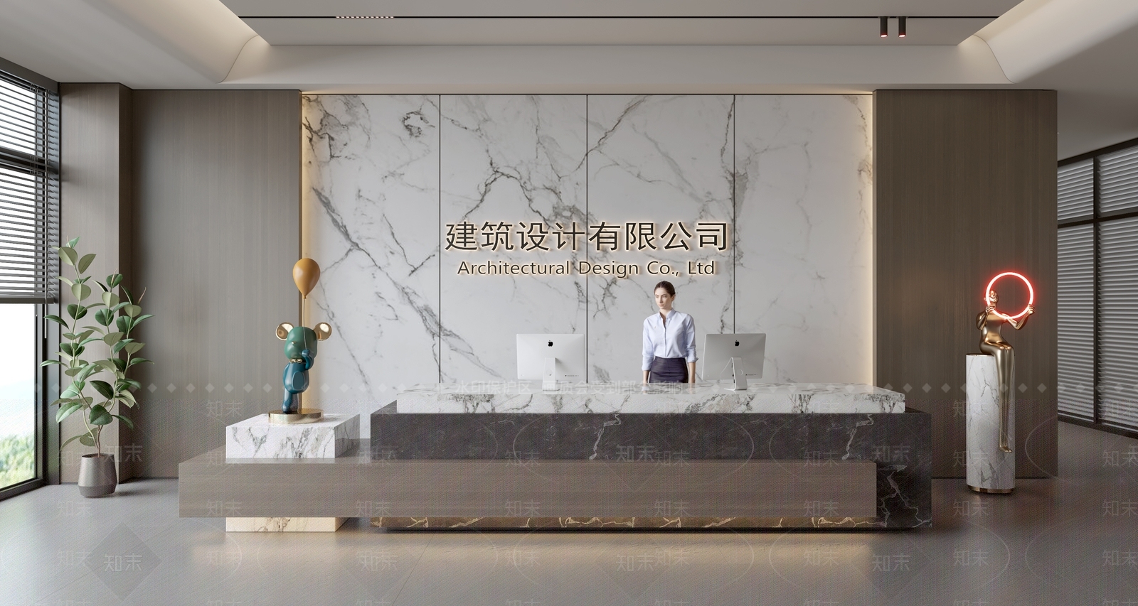 现代前台SU模型下载【ID:1187346199】