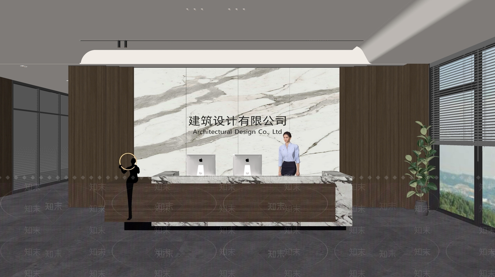 现代前台SU模型下载【ID:1187347692】