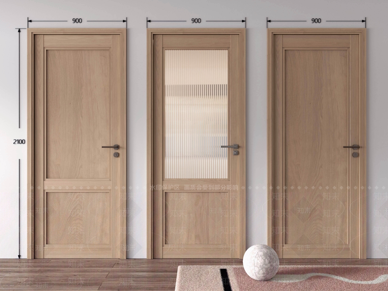 新中式日式单开门3D模型下载【ID:1187349383】