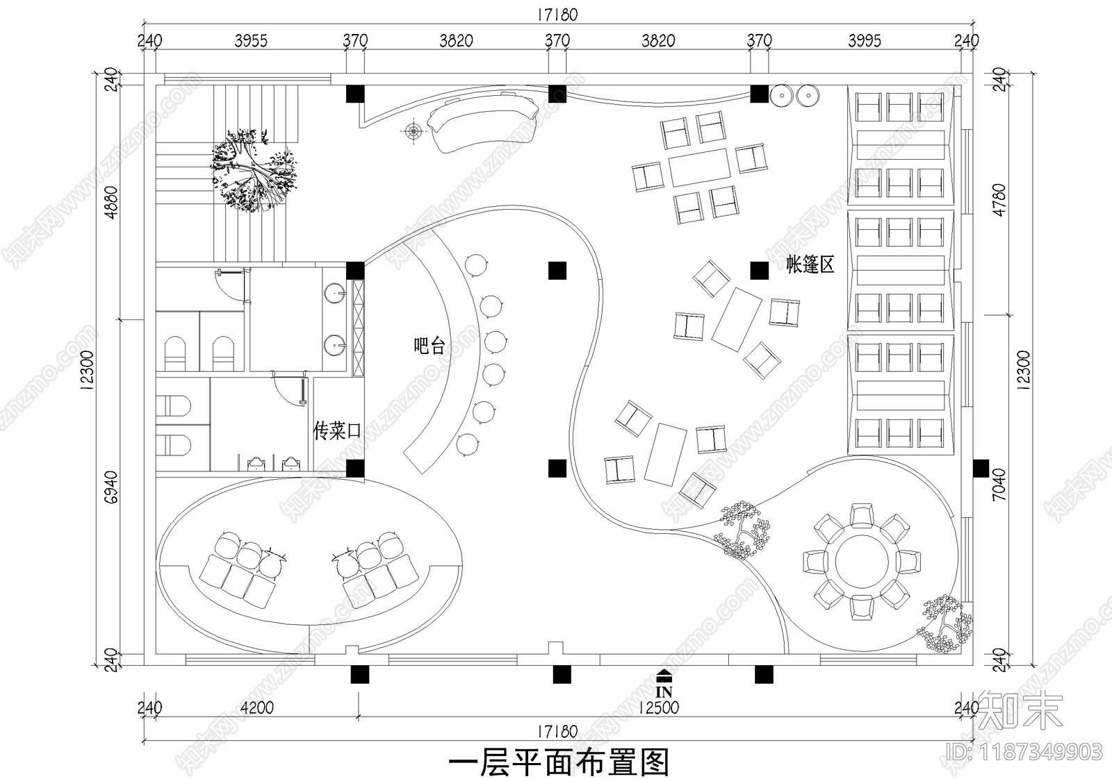 中餐厅施工图下载【ID:1187349903】