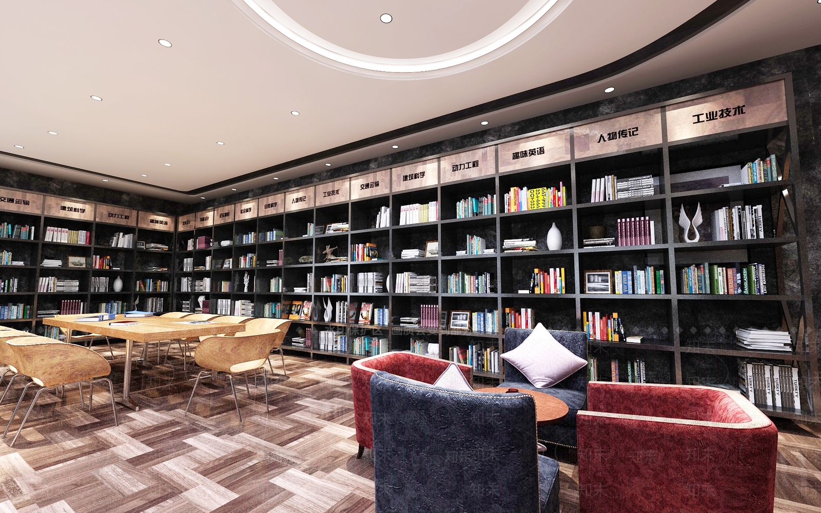中式图书馆3D模型下载【ID:1187350590】