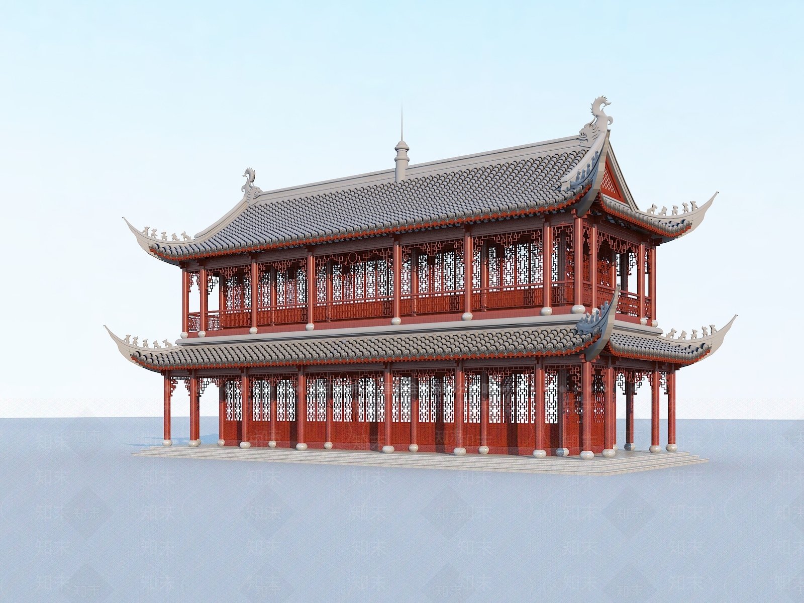 中式其他文体建筑3D模型下载【ID:1187352849】