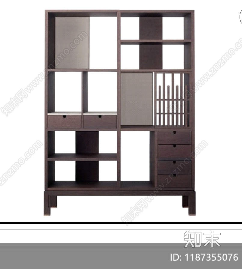 新中式柜子cad施工图下载【ID:1187355076】