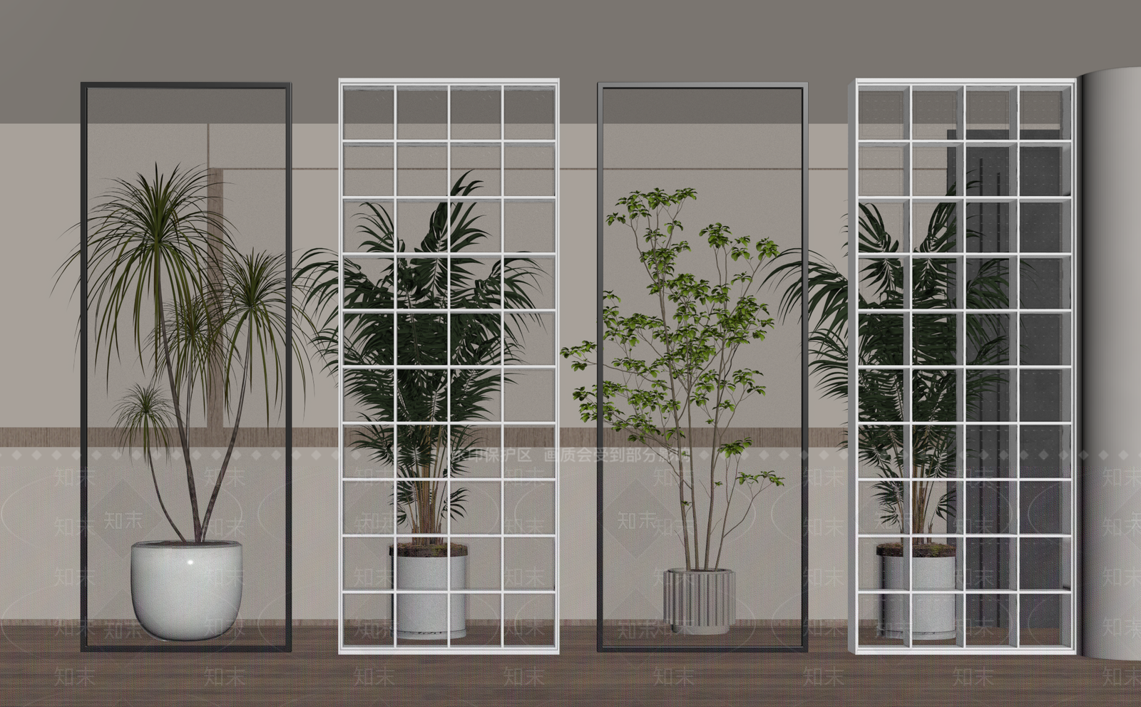 现代隔断SU模型下载【ID:1187355392】