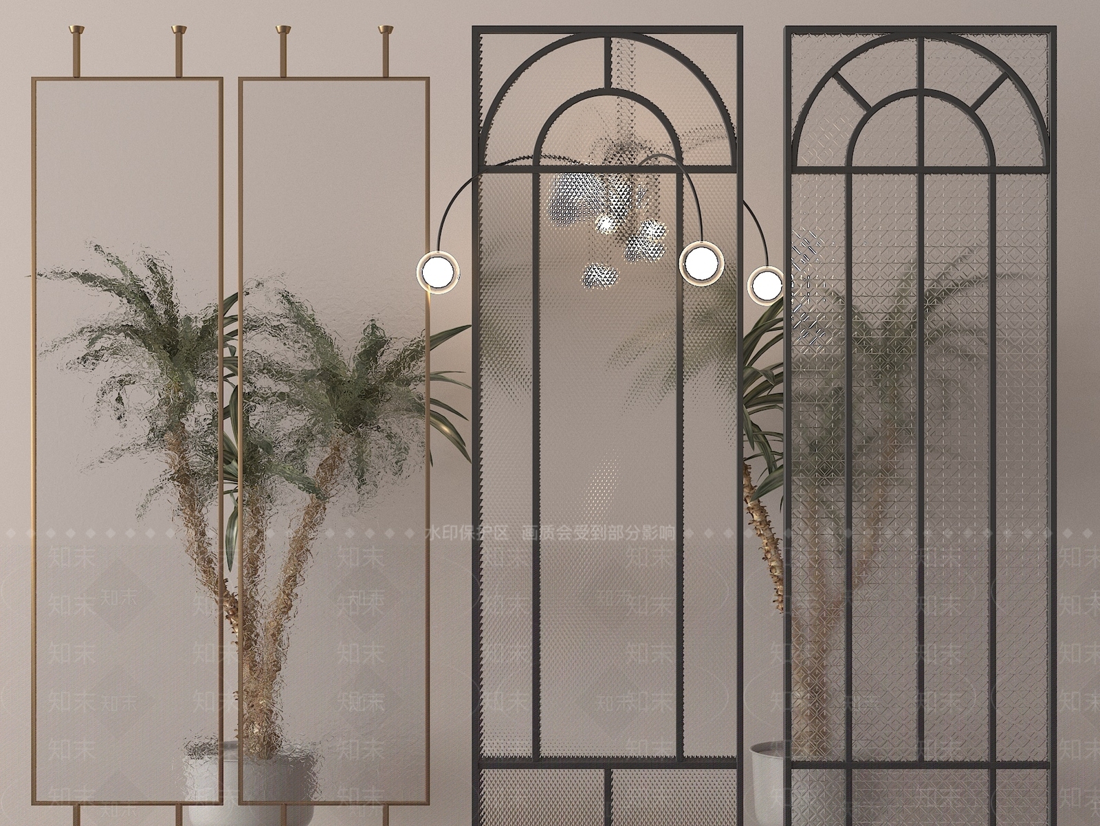 现代隔断SU模型下载【ID:1187355577】