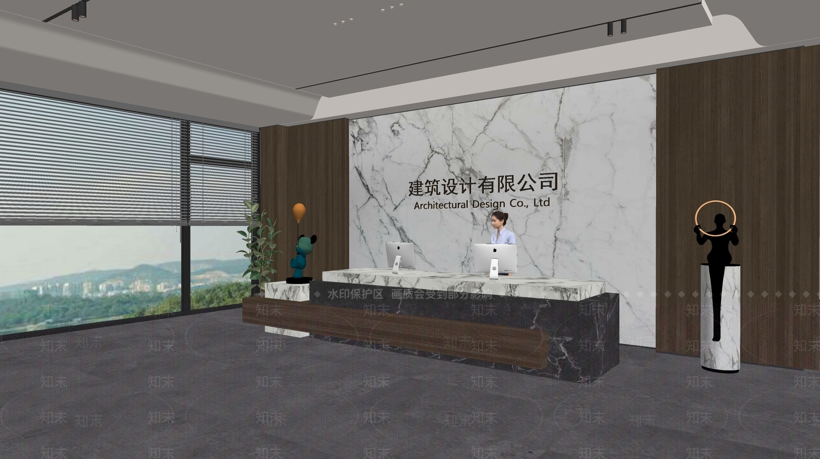 现代前台SU模型下载【ID:1187356496】
