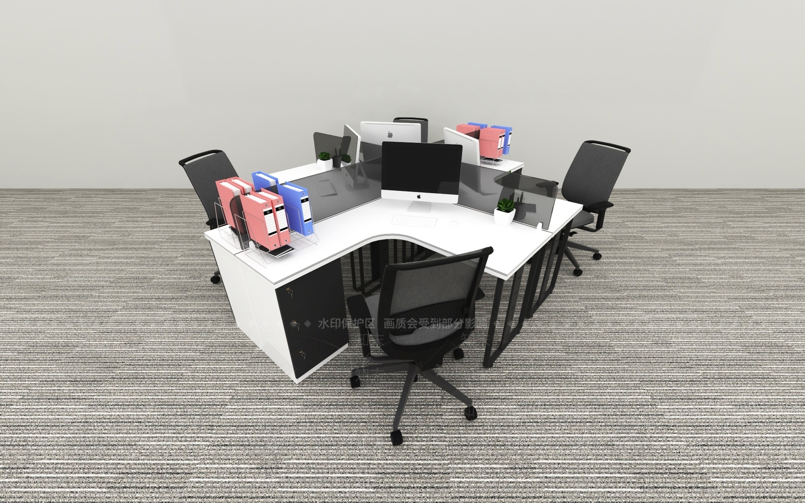 现代办公桌椅SU模型下载【ID:1187357330】