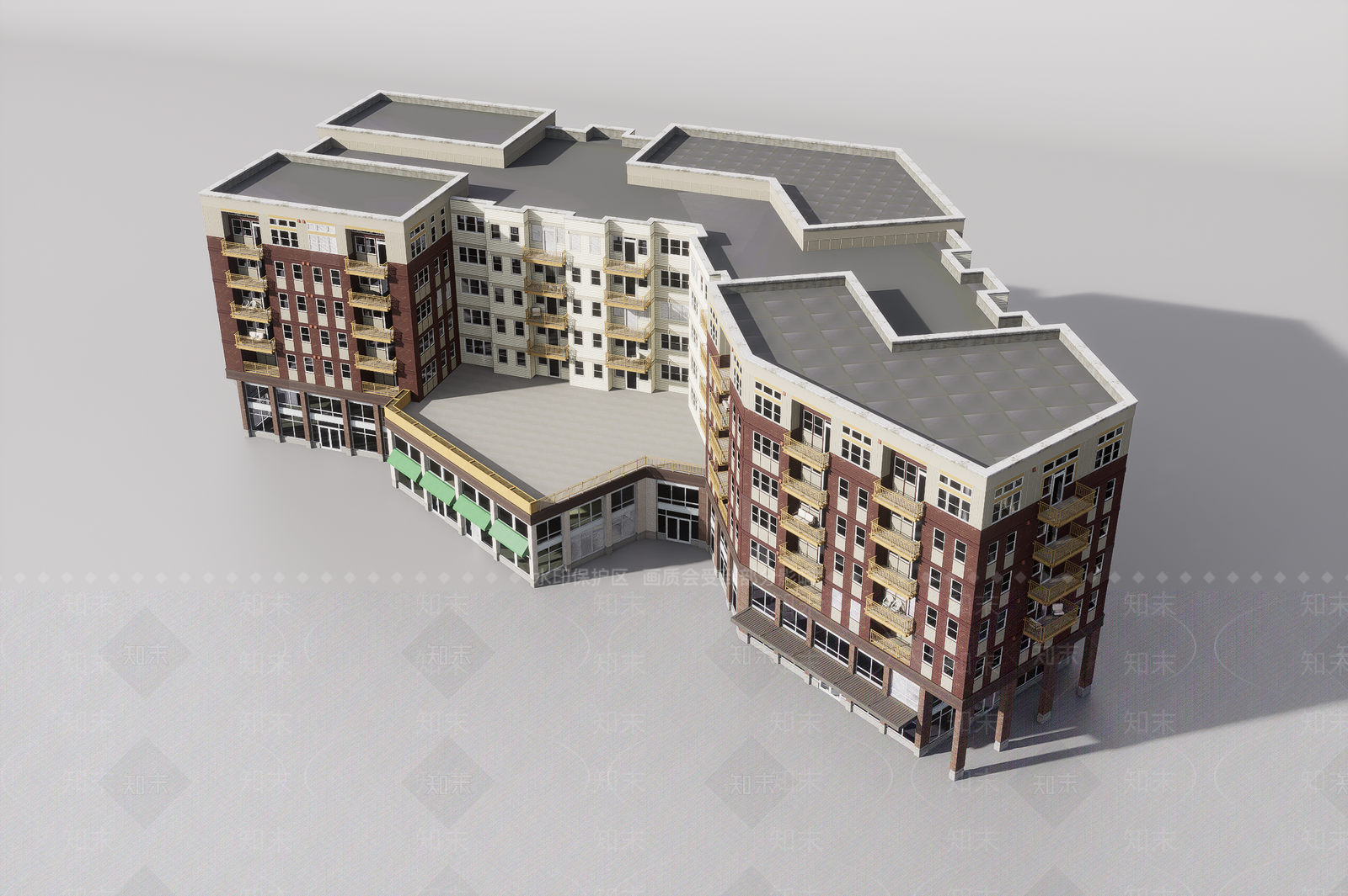 现代办公楼3D模型下载【ID:1187358528】