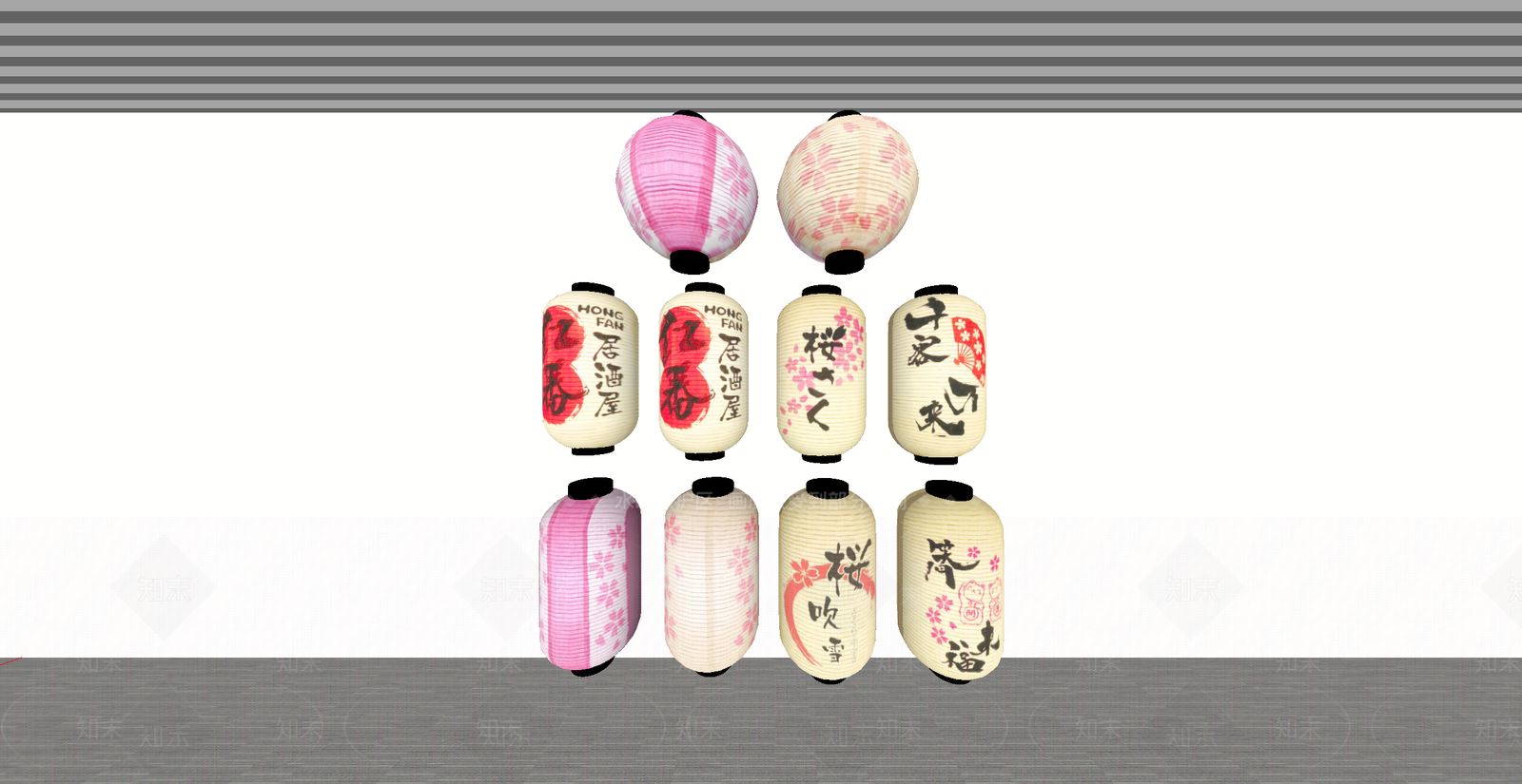 中式灯笼SU模型下载【ID:1187358751】