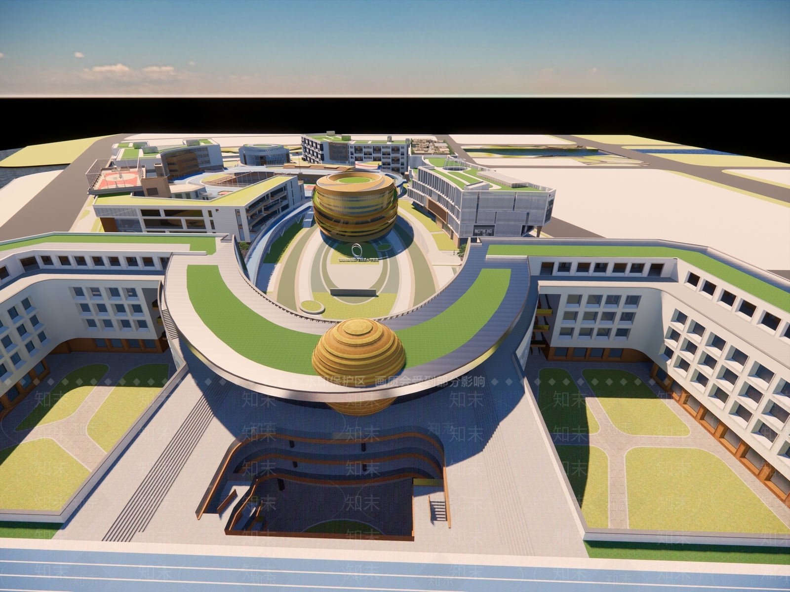现代学校建筑SU模型下载【ID:1187373296】