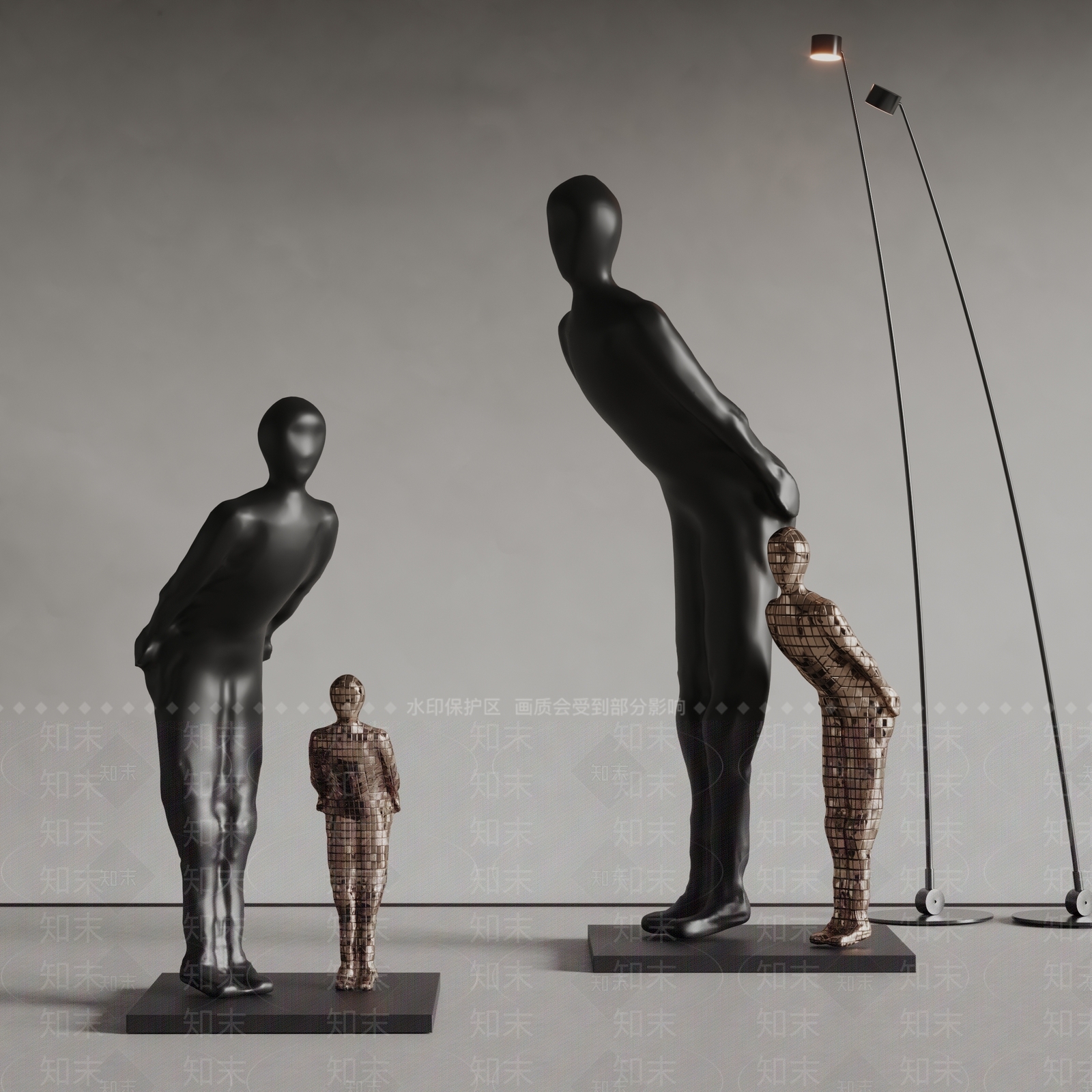 现代人物雕塑3D模型下载【ID:1189149436】