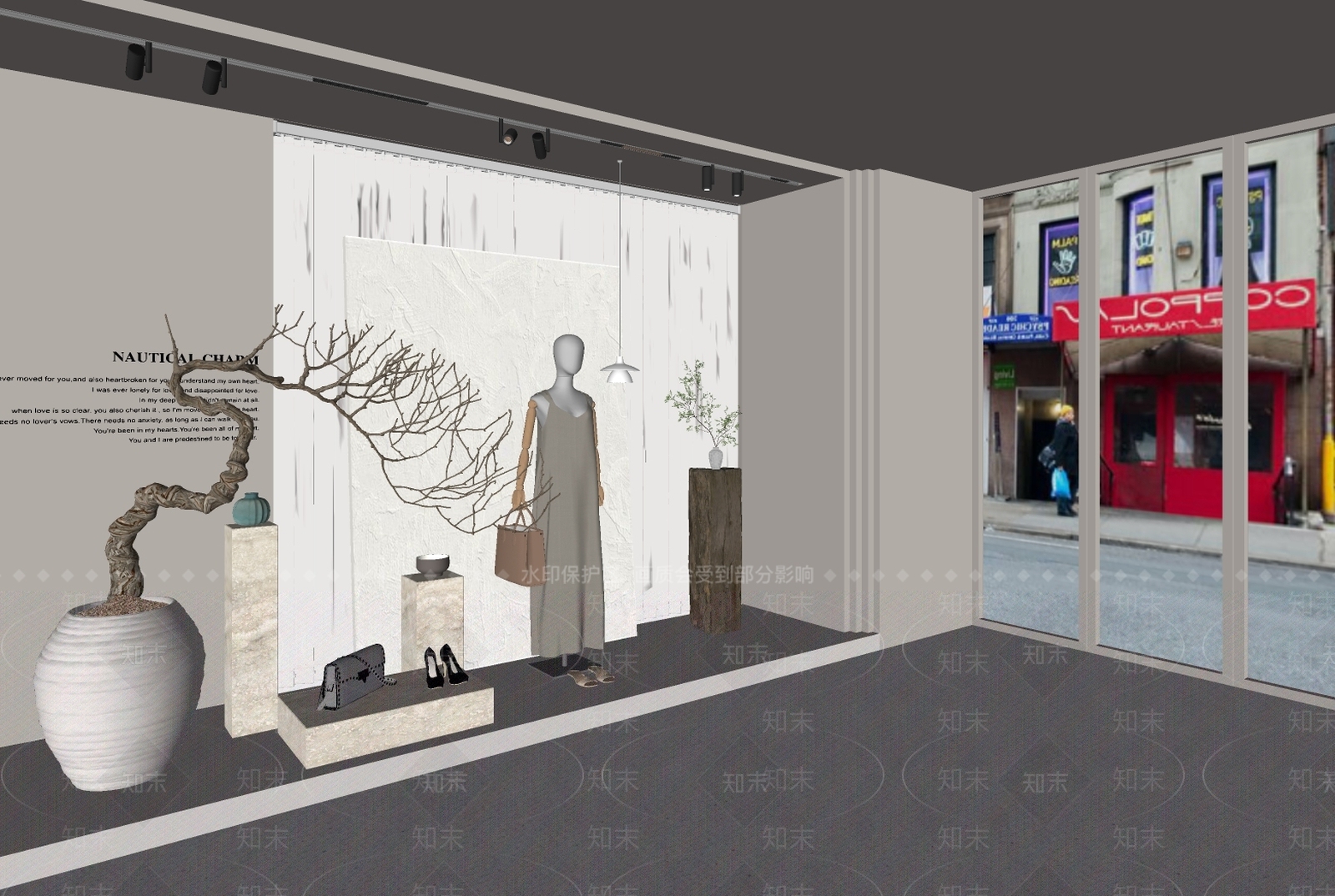现代新中式服装店SU模型下载【ID:1187378090】