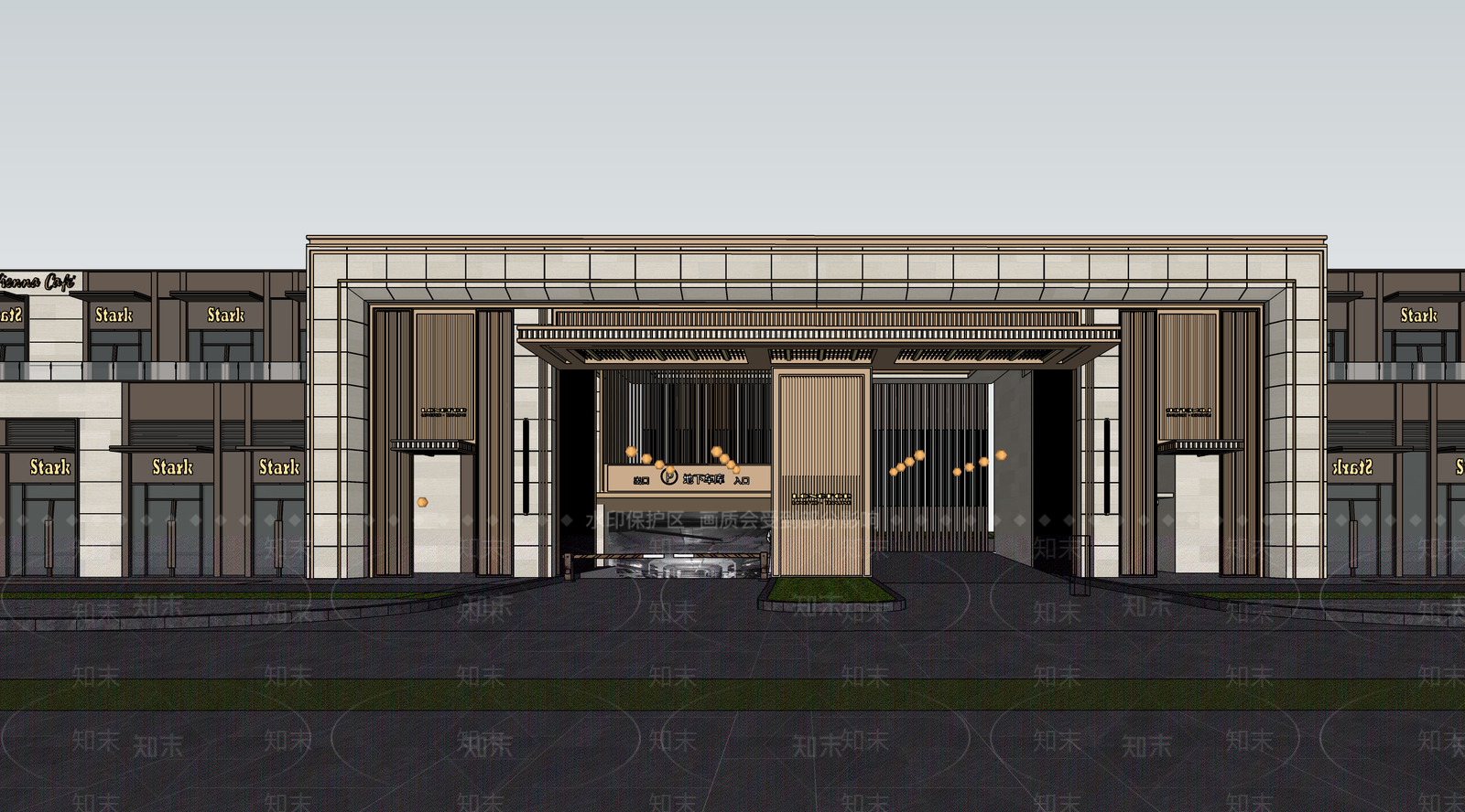欧式轻奢小区建筑SU模型下载【ID:1187381681】
