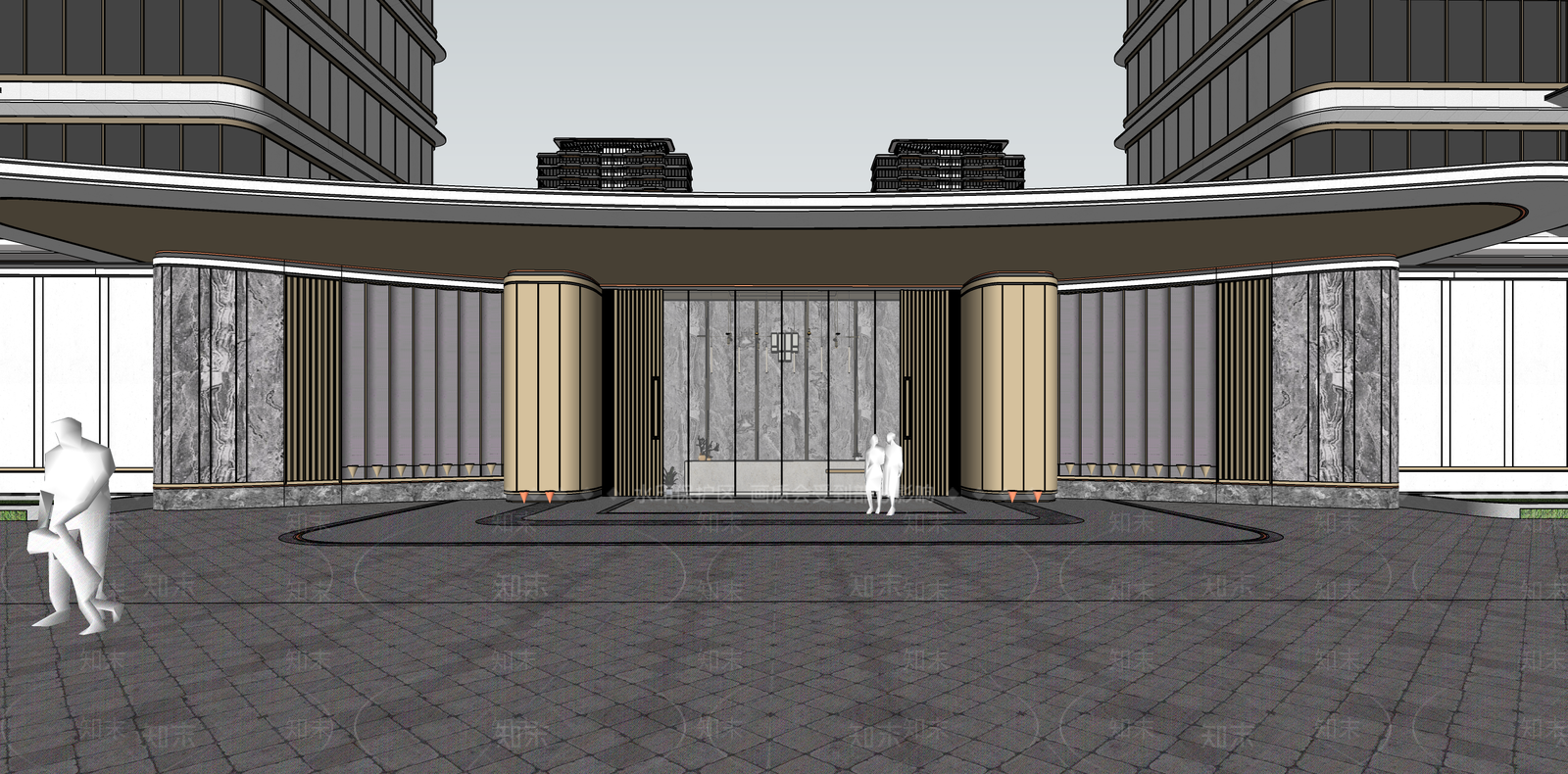 现代简约景观公园SU模型下载【ID:1187381684】
