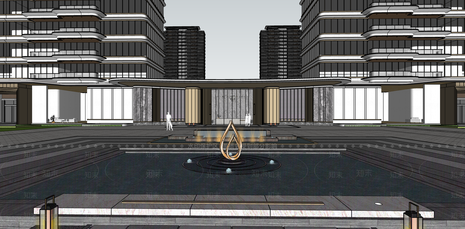 现代简约景观公园SU模型下载【ID:1187381684】