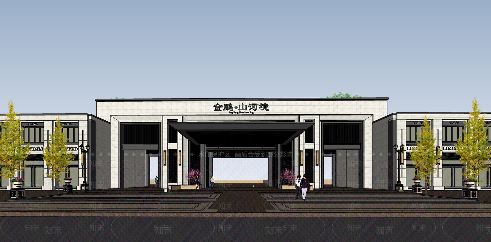 欧式简欧小区建筑SU模型下载【ID:1187381796】