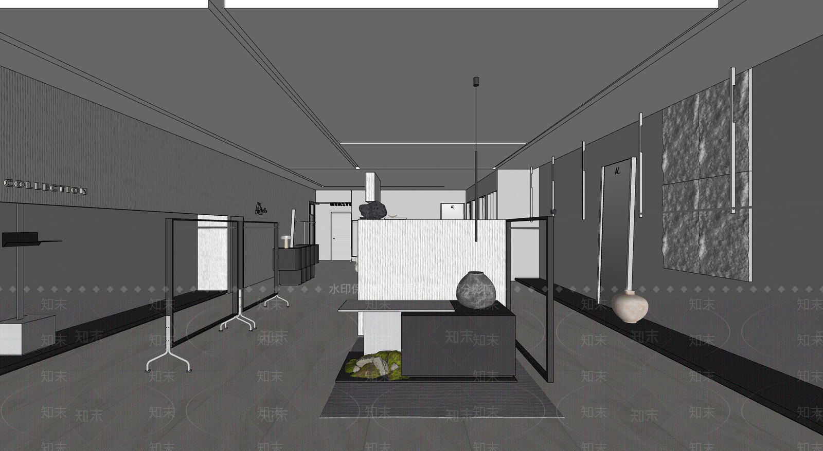 现代服装店SU模型下载【ID:1187383661】