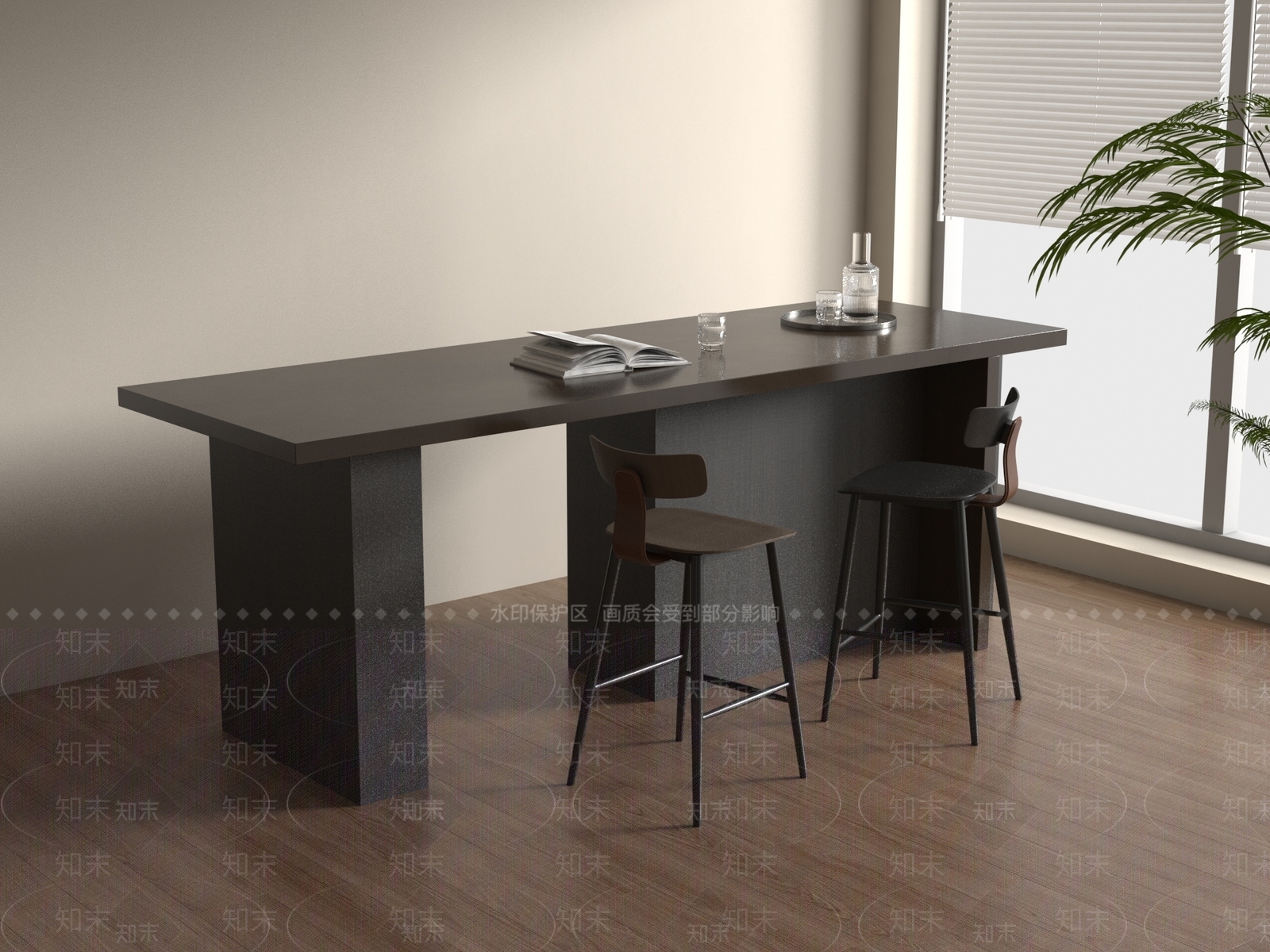吧椅3D模型下载【ID:1187384230】